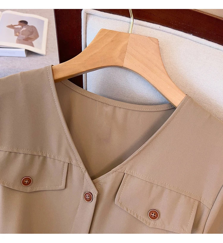 Casual Vintage Belted Dress