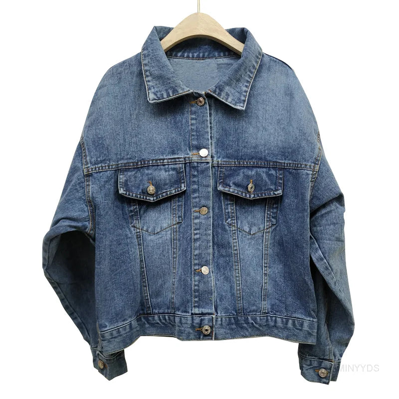 Women's bohemian embroidered denim jacket
