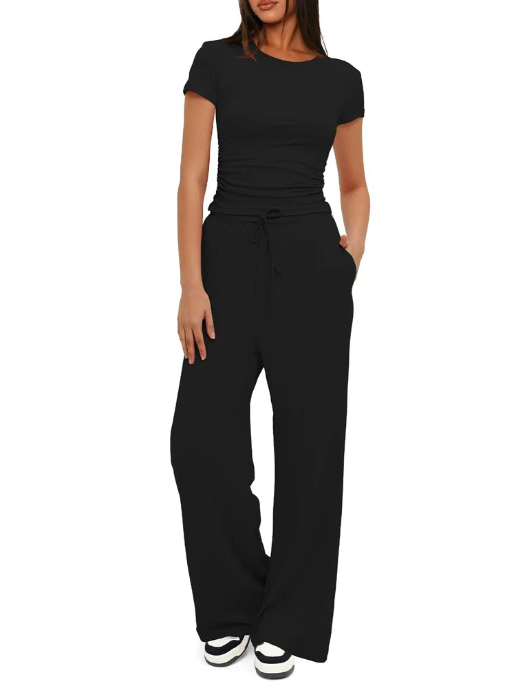 Women's casual tracksuit two pieces set