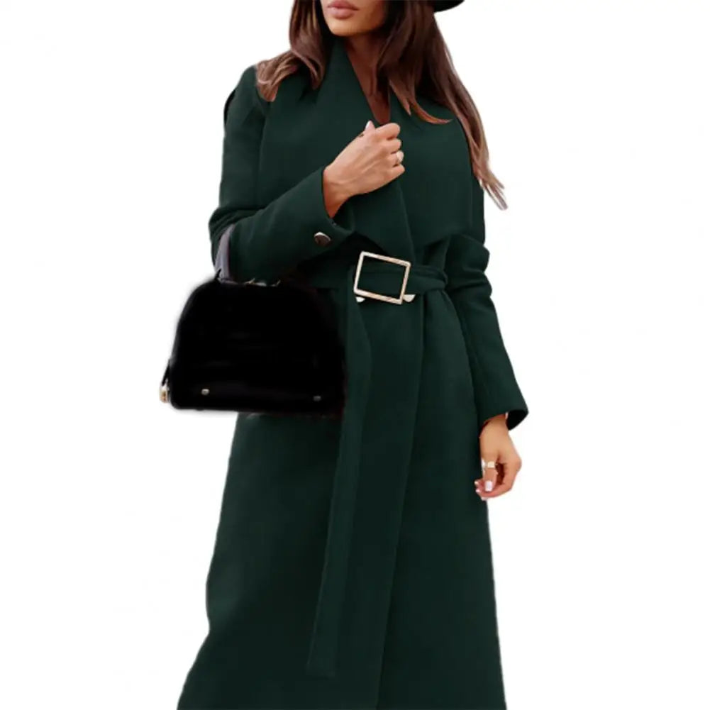 Women's thick tight wais winter overcoat