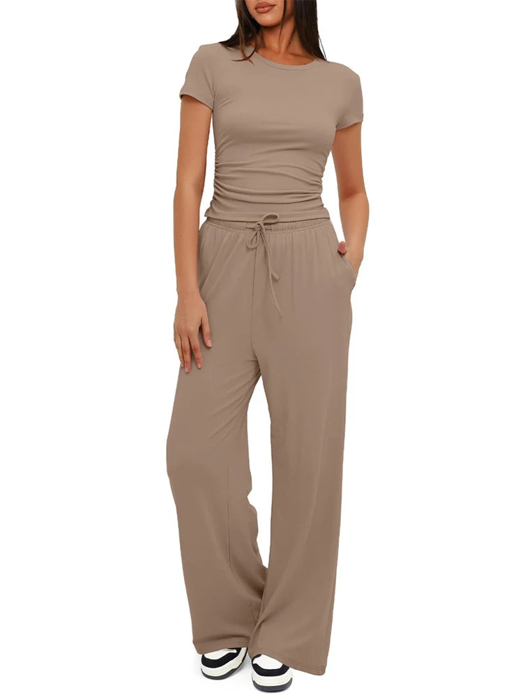 Women's casual tracksuit two pieces set