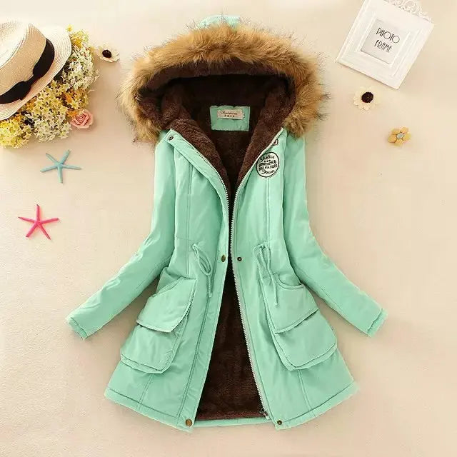 Warm Lined Adjustable Waist Winter Jacket