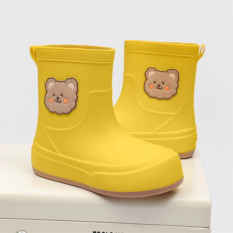 Women’s Rubber Boots – Waterproof Ankle Length – Bear Design – Easy Pull-On Fit