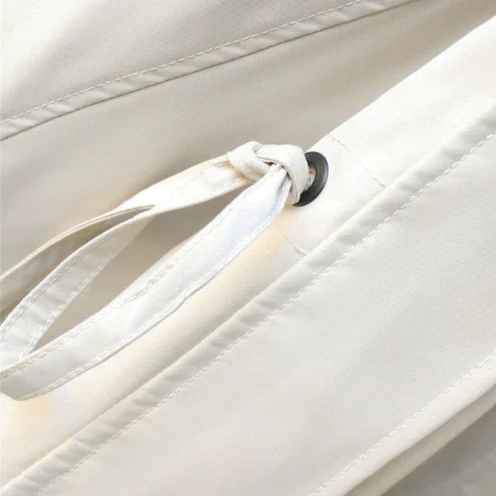 Women's mid-length casual workwear windbreaker jacket