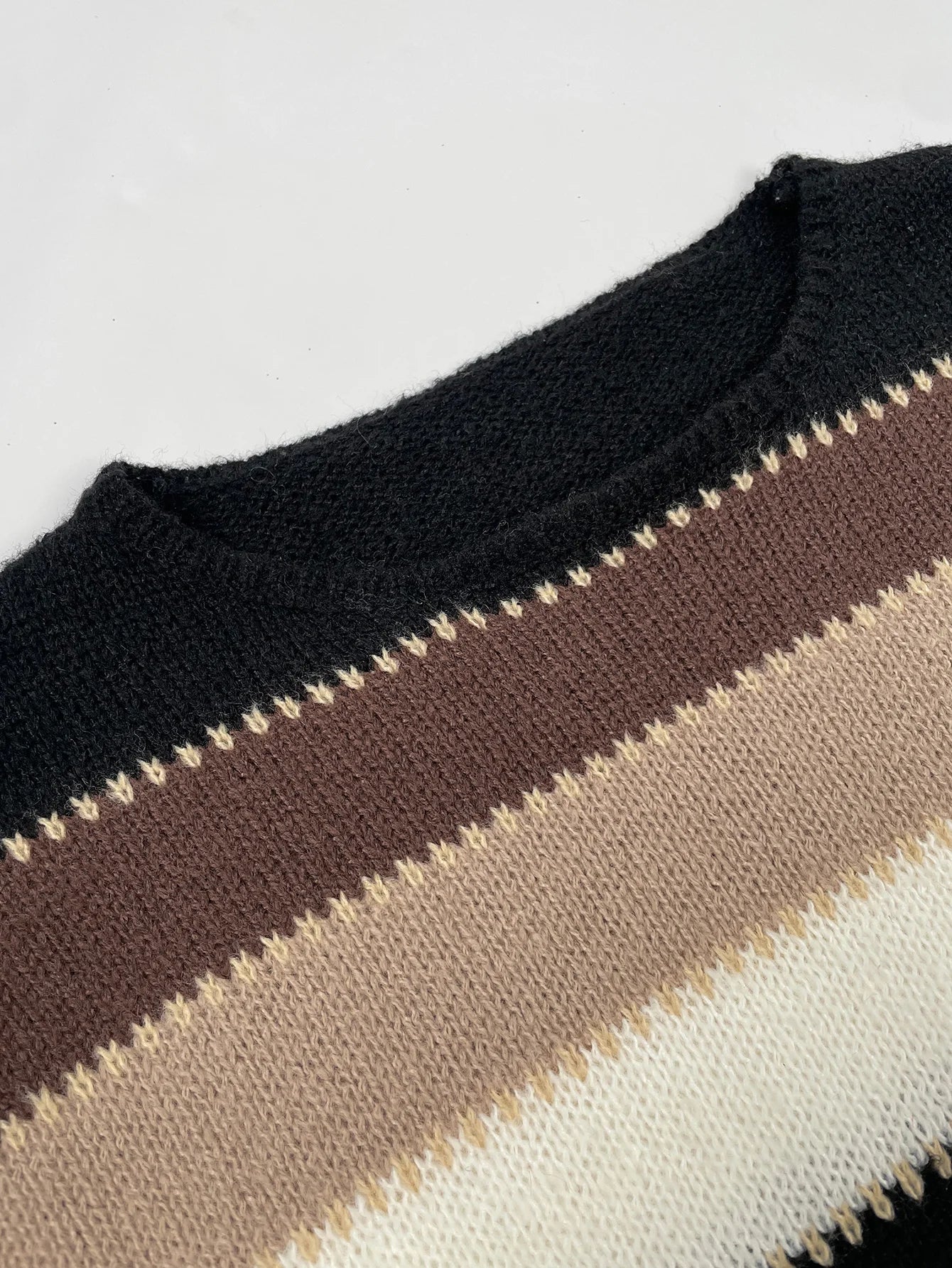 Loose Striped Mohair Knit Pullover Sweater