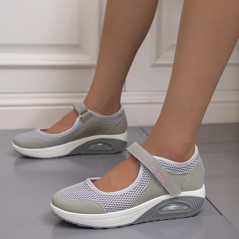Breathable Mesh Cushioned Mary Jane Shoes