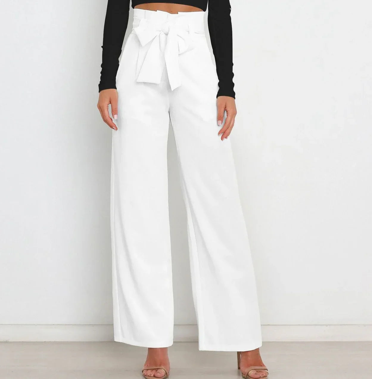 Women's stylish elegant wide leg trousers