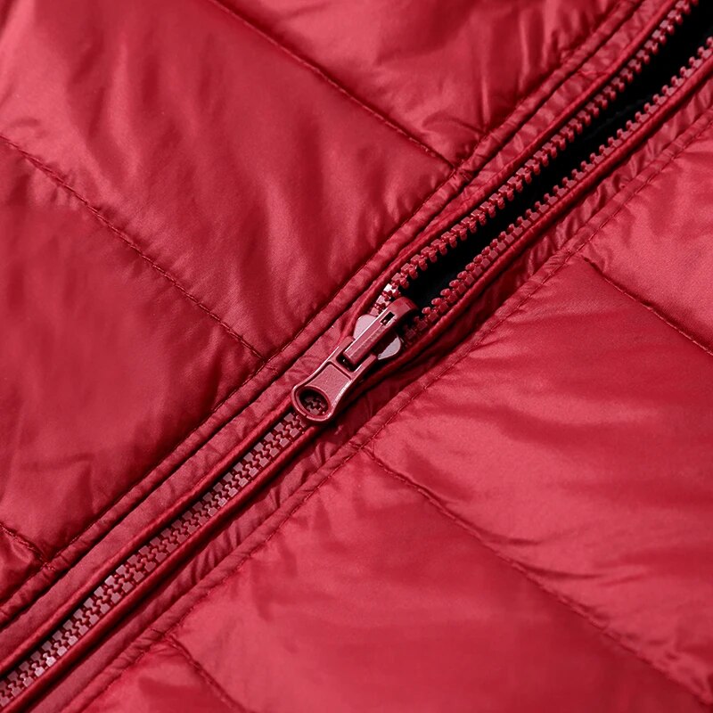 Men’s Puffer Jacket - Quilted Hooded Design - Lightweight Insulated - Zip Closure