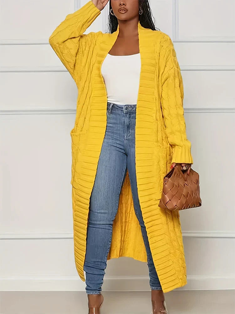 Women's knitted open cardigan
