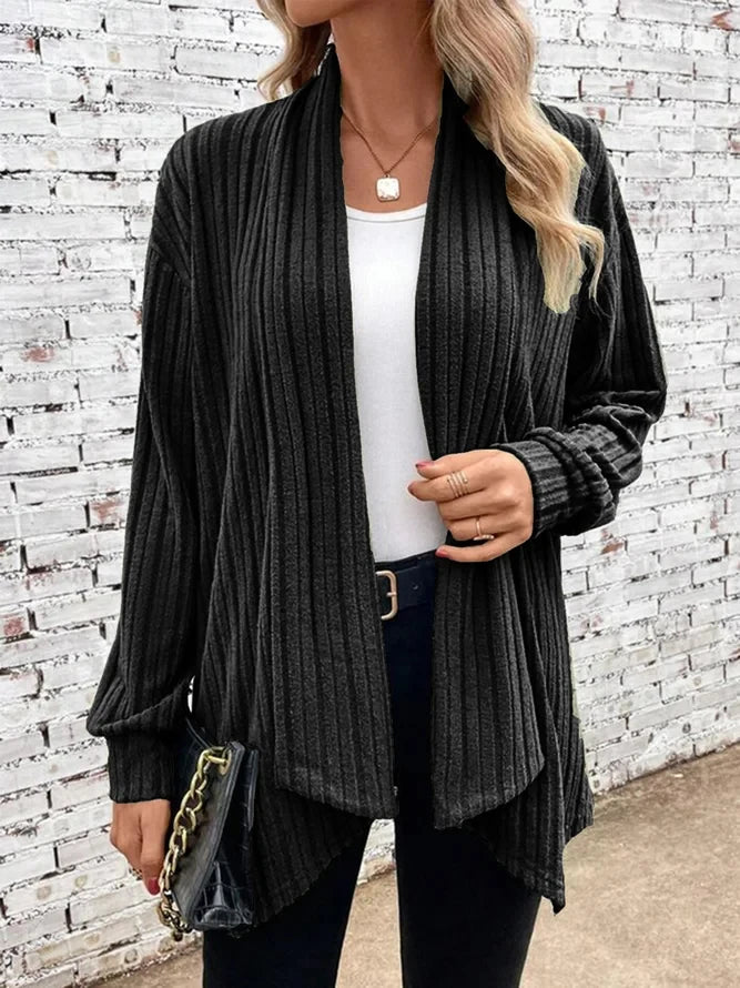 Women’s open-front ribbed cardigan