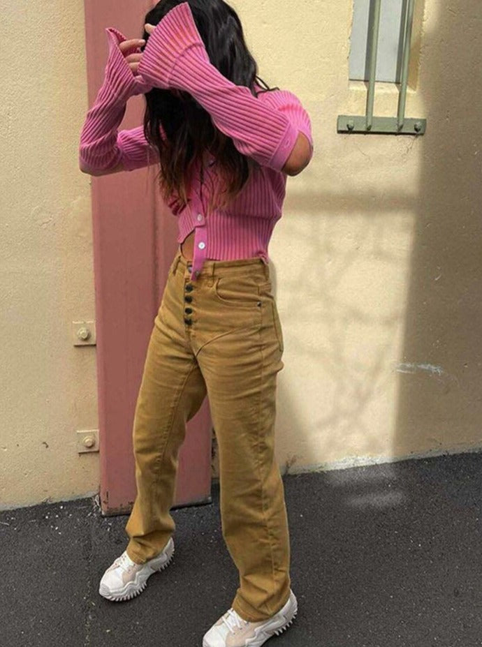 Women's soft ribbed cutout sweater