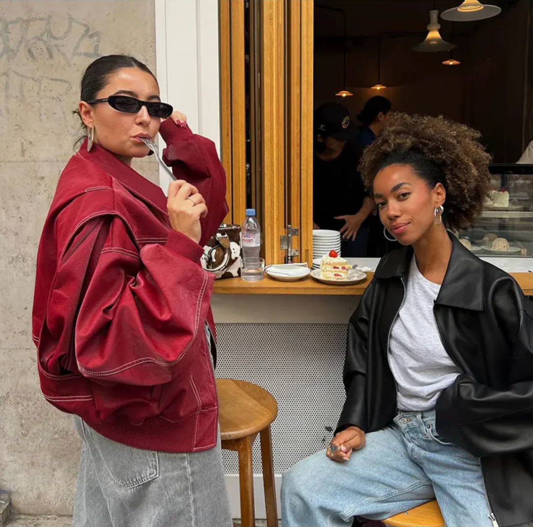 Women's Leather bomber jacket