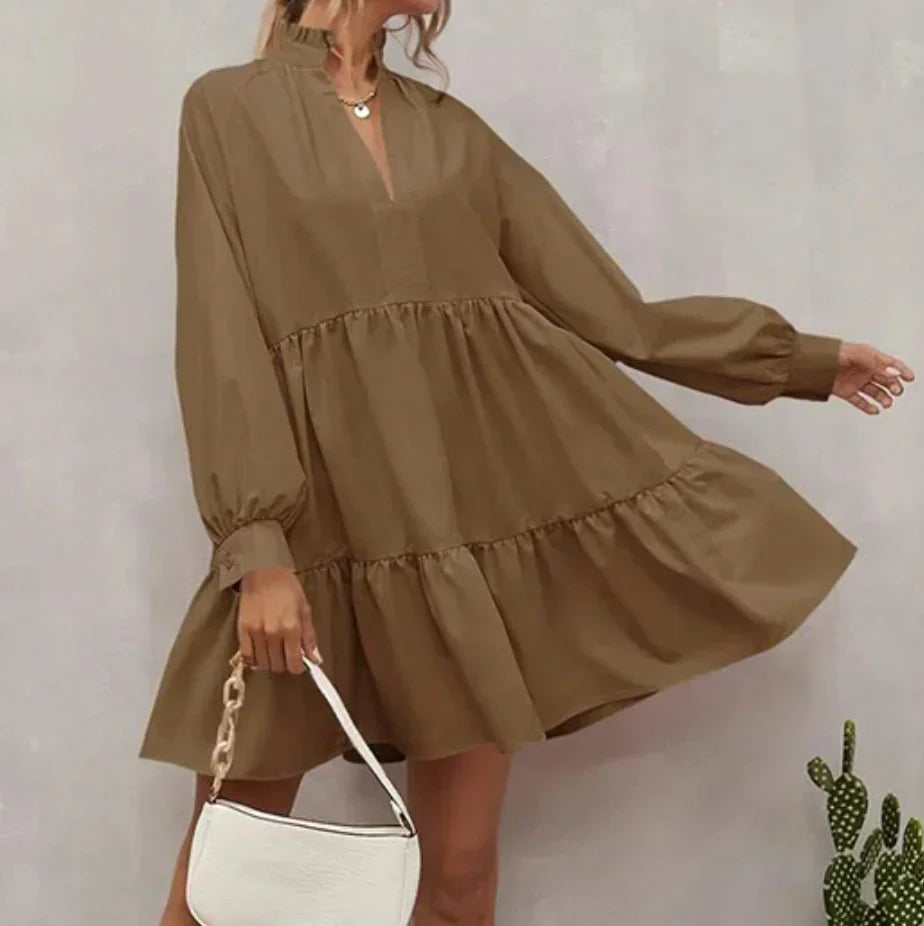 Ruffled Hem A-Line Loose Fit Dress