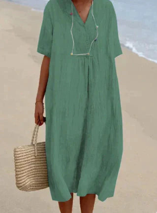 Linen Breathable Relaxed Fit Dress