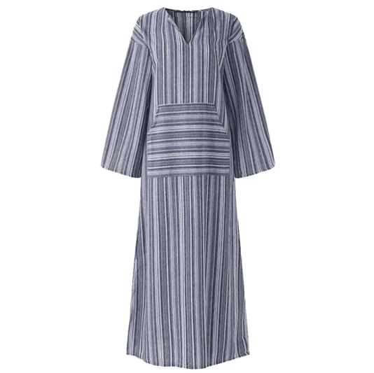 Vintage Striped Maxi Dress - Breathable Fabric, Timeless Summer Style