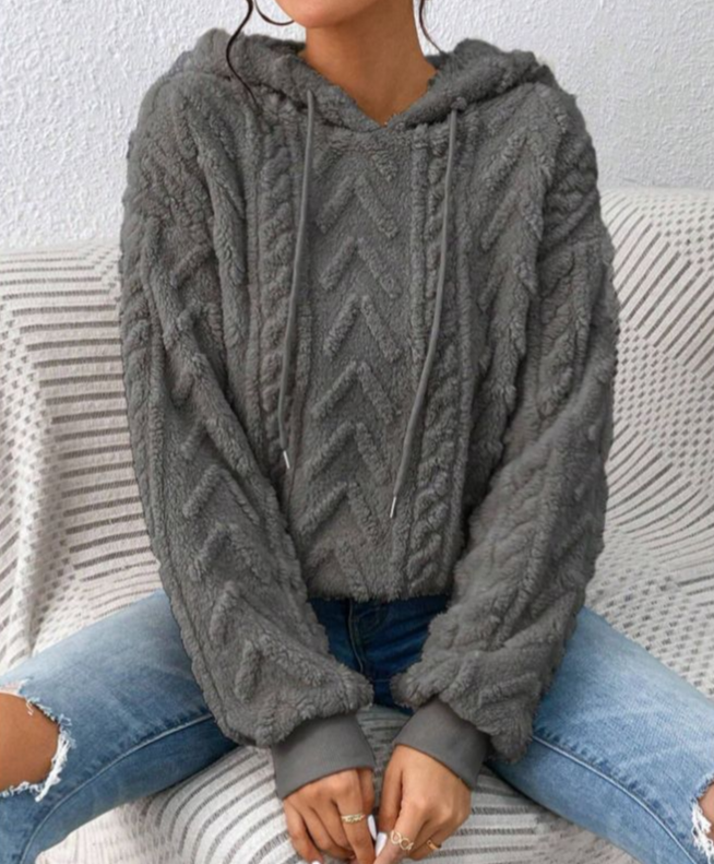Women's knitted hoodie sweater