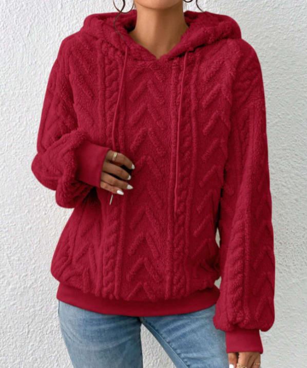 Women's knitted hoodie sweater
