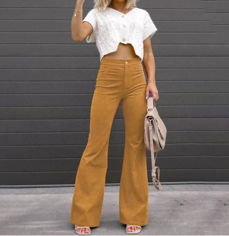 Women's high waist slim fit flare pants