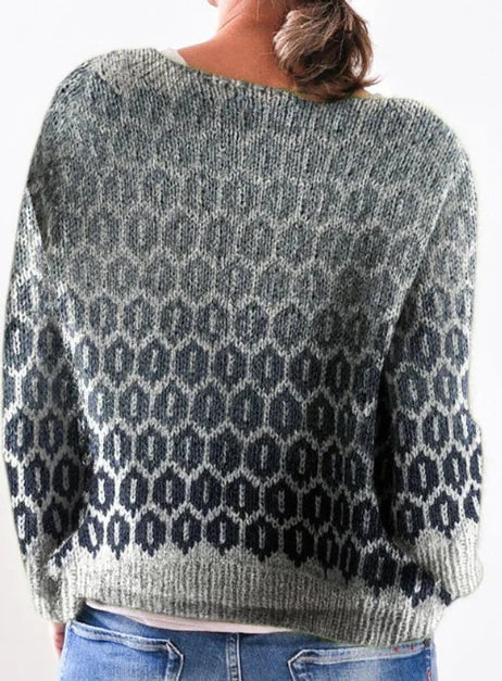 Women's round neck color sweater
