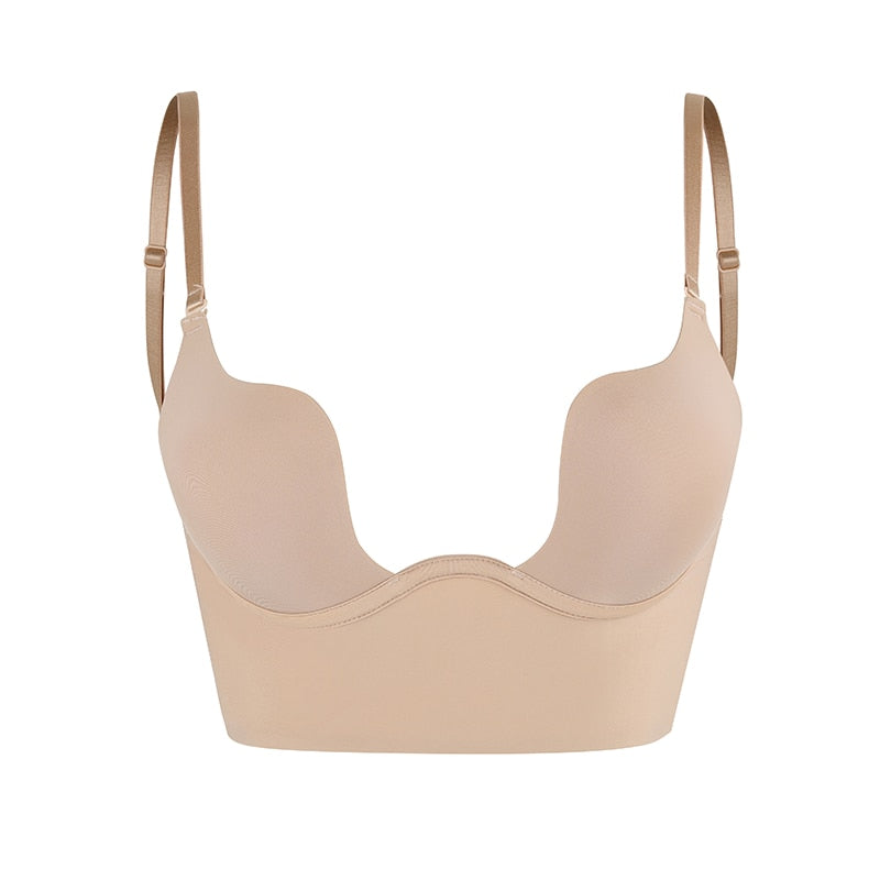 Women’s Backless Bra – Longline Seamless Fit – Molded Cups – Adjustable Straps