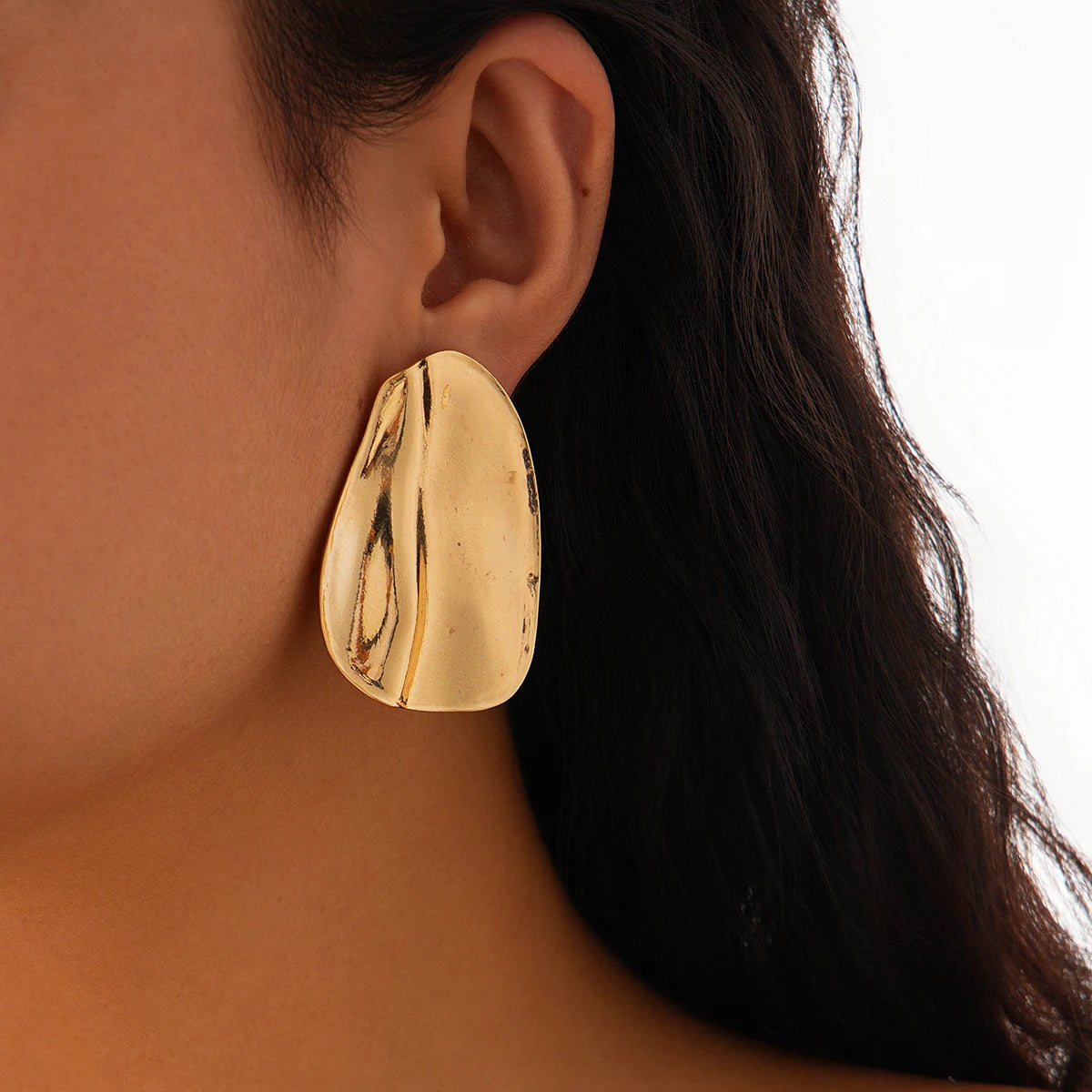 Abstract Sculpted Statement Metal Earrings