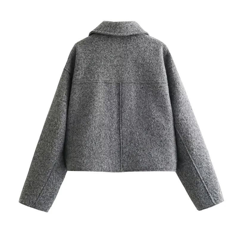 Women's cropped tweed zip jacket