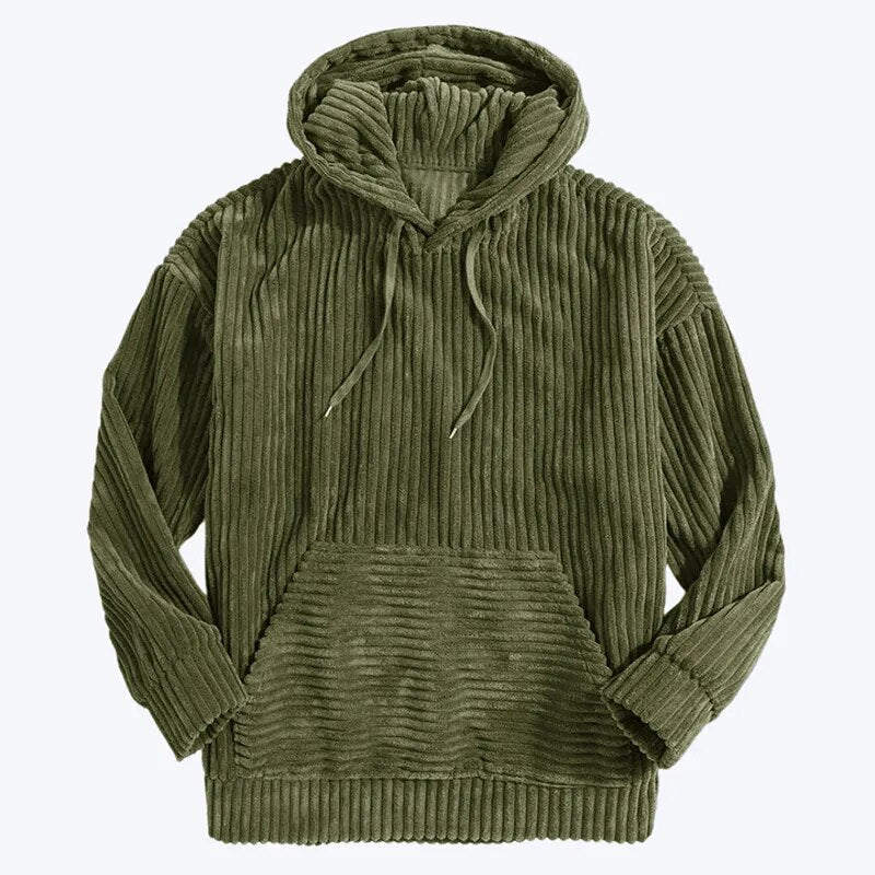 Women's thick velvet corduroy long-sleeve hoodie sweatshirt with pockets