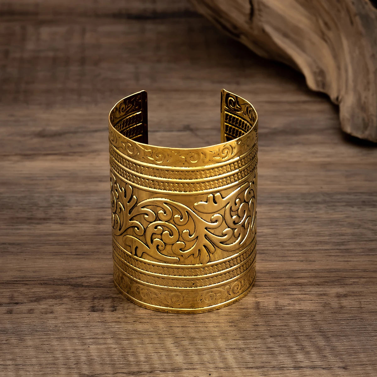 Punk Carving Pattern Wide Cuff Bangles