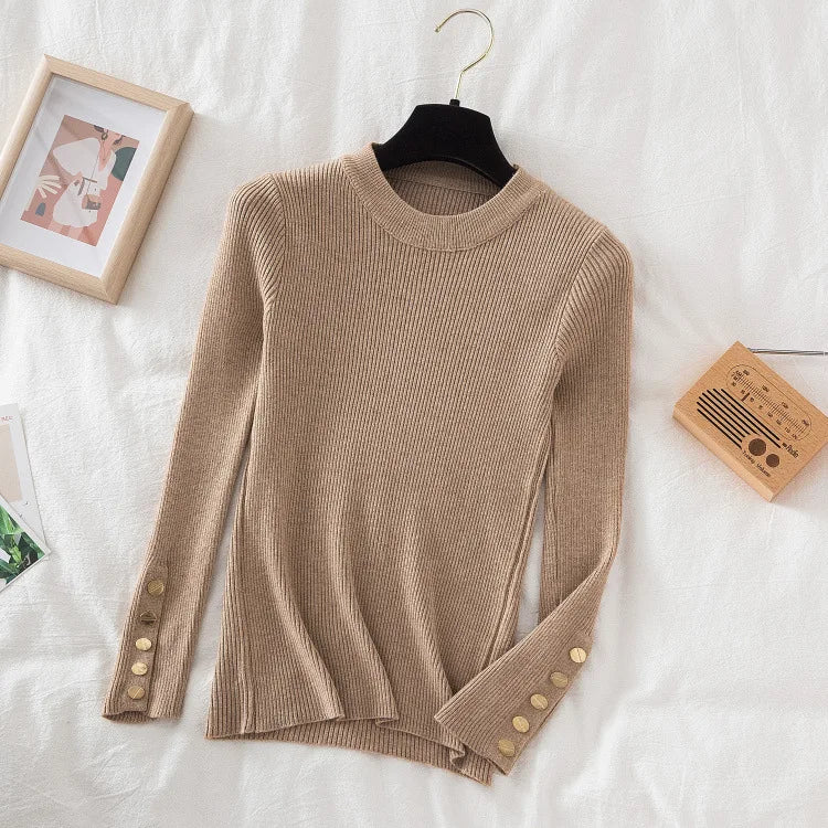 Women's knit turtleneck pullover autumn winter sweater