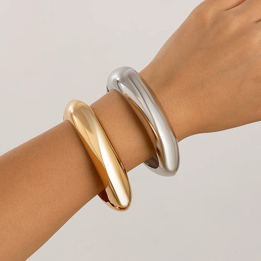 Chunky Polished Metal Cuff Bracelets