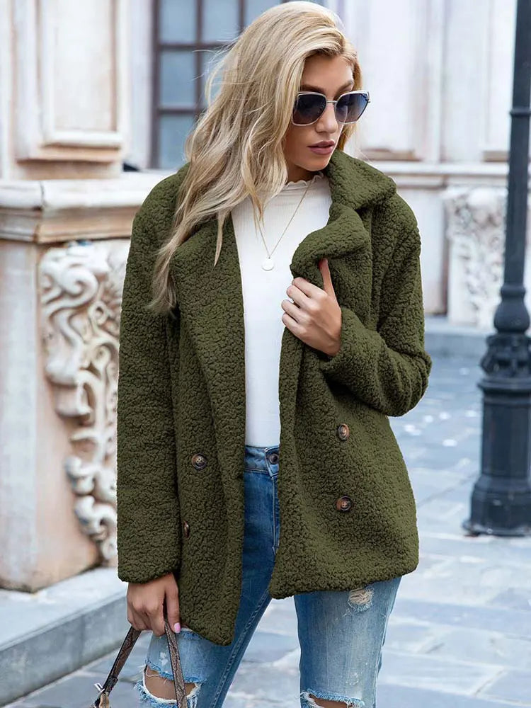 Women's oversized teddy coat