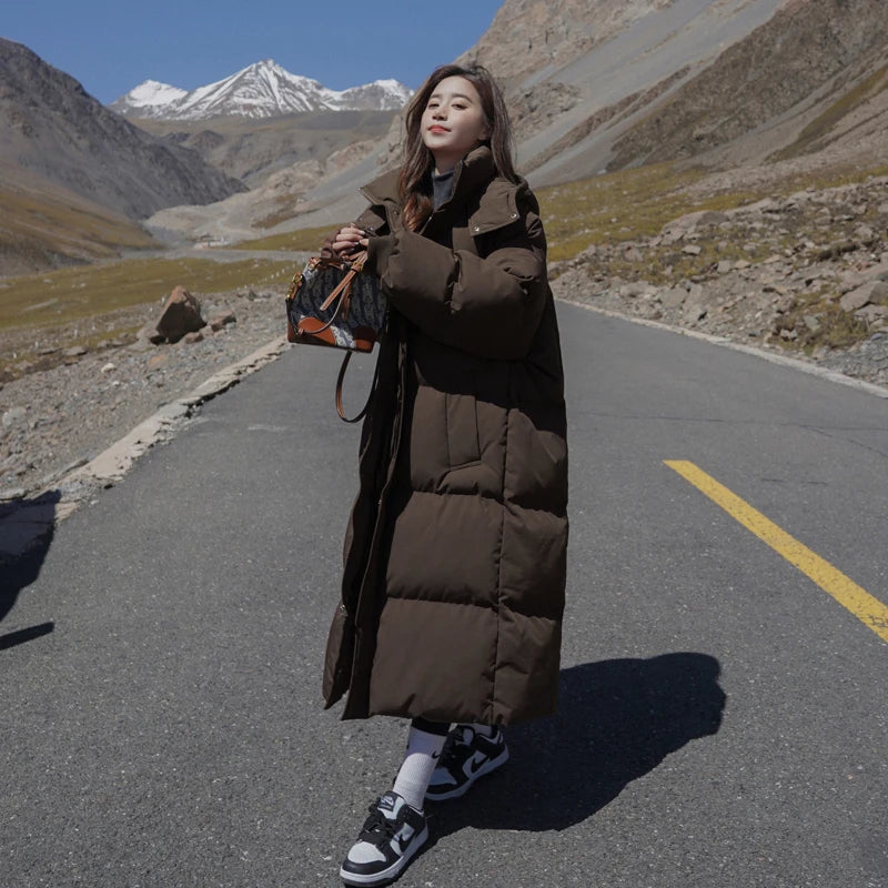 Women's winter mid-length puffer jacket