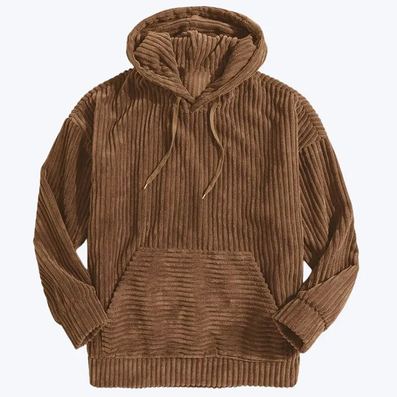 Women's thick velvet corduroy long-sleeve hoodie sweatshirt with pockets