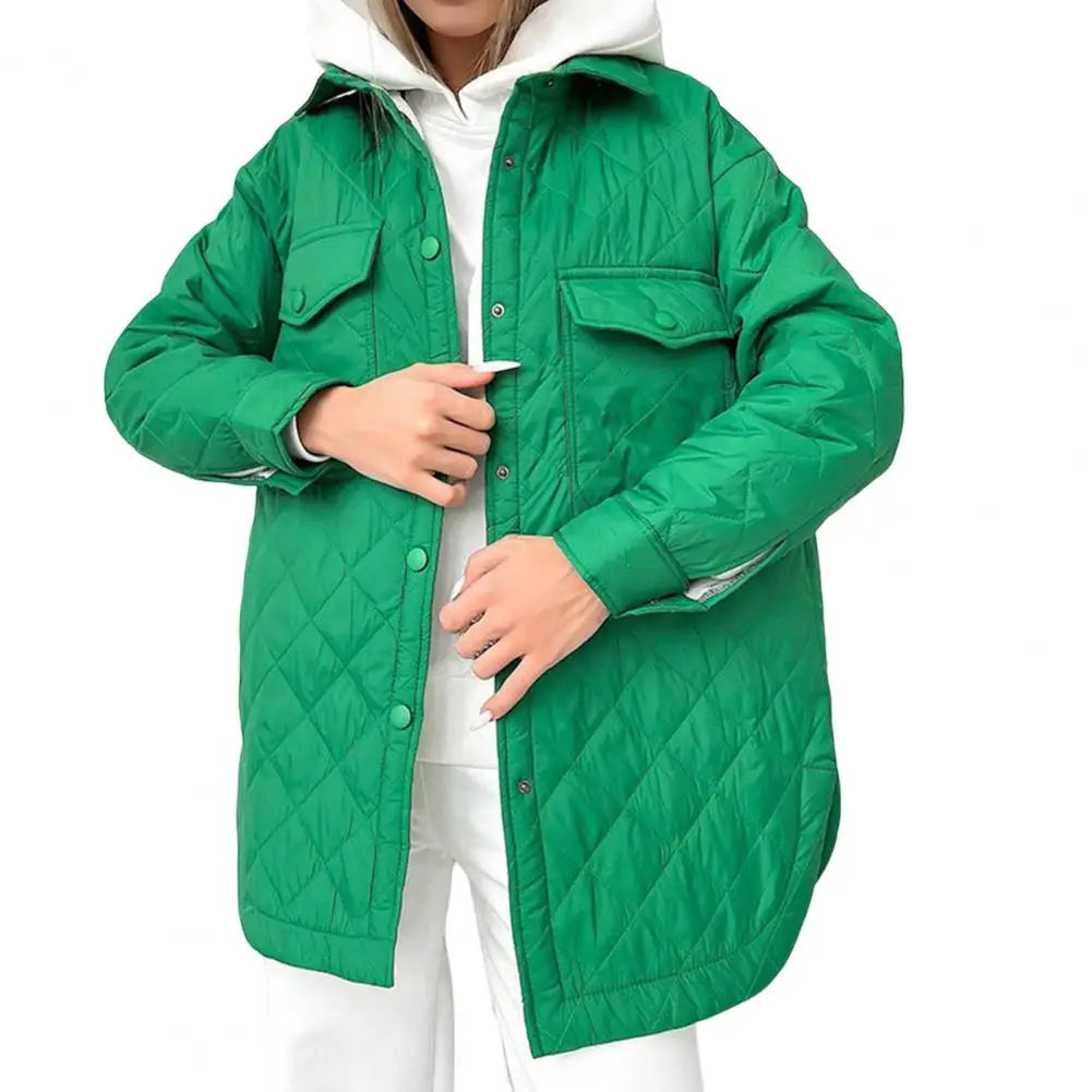 Women's vintage oversized hooded single-breasted mid-length coat with pockets