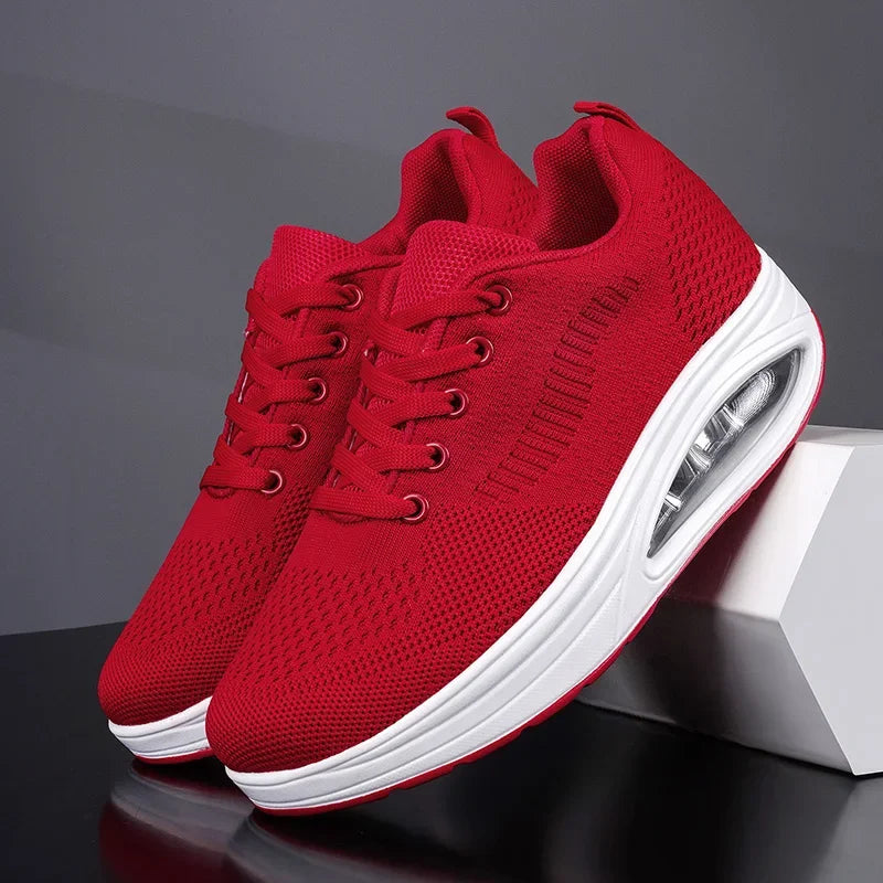 Breathable Knit Upper Lace-Up Casual Sneakers