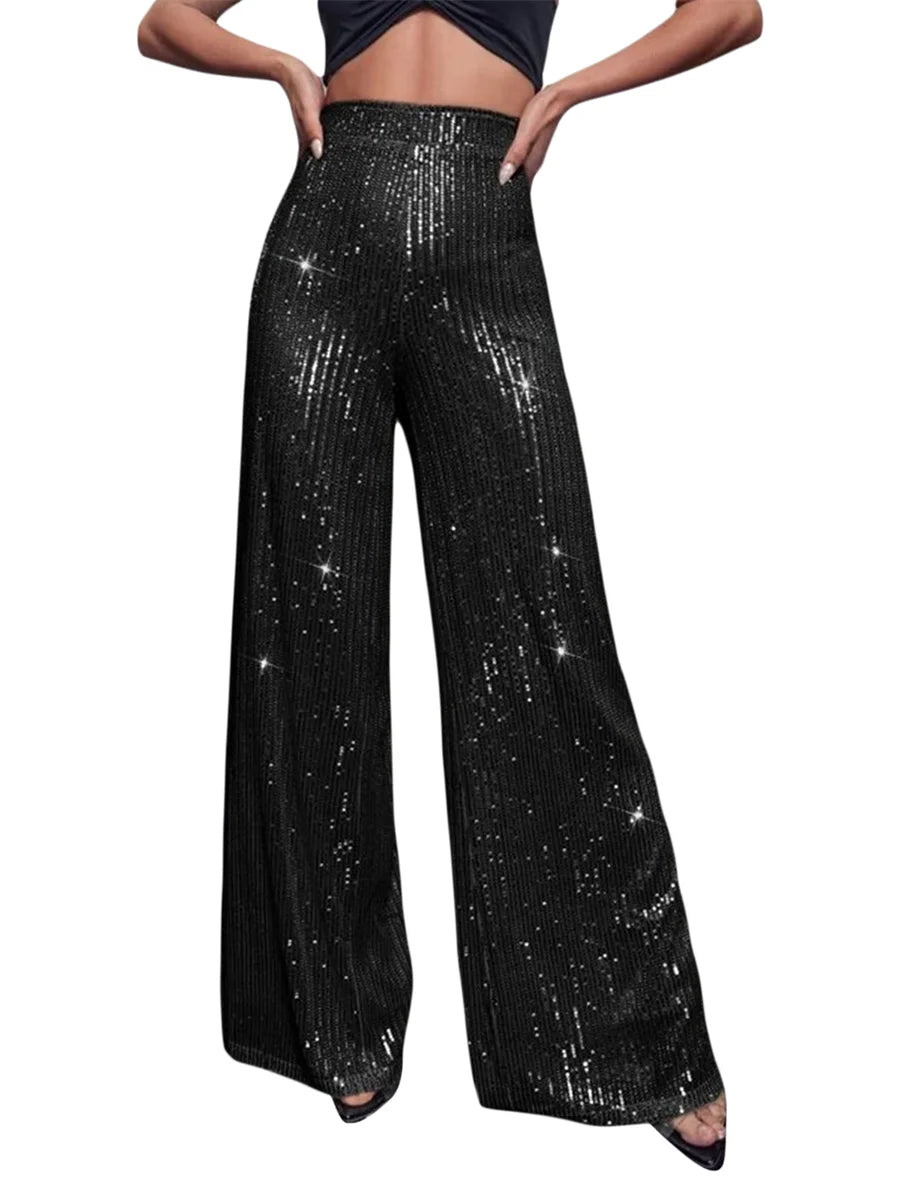 Mid-Rise Flared Waist Pants