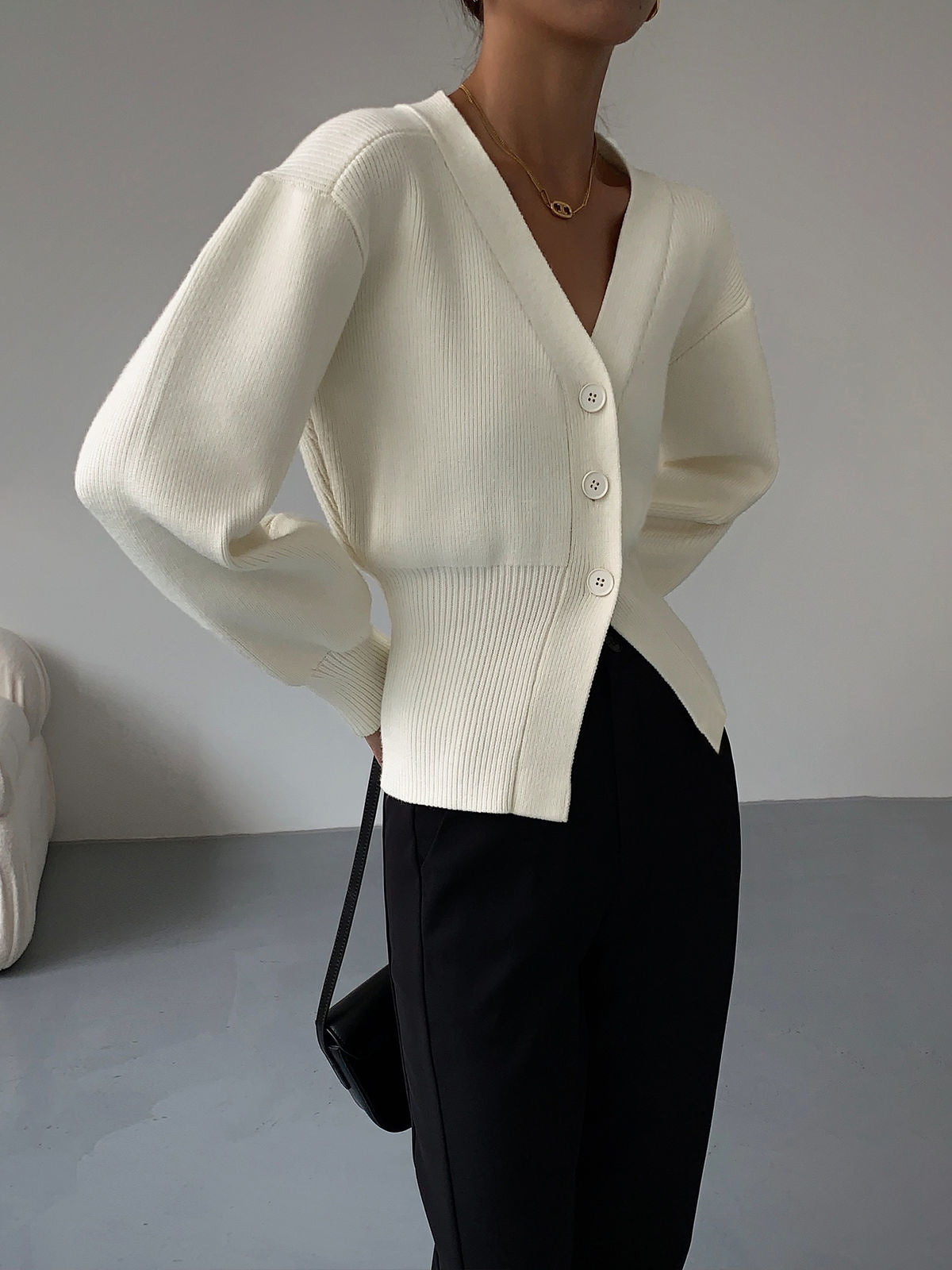 V-Neck Knitted Cardigan Sweater Jacket