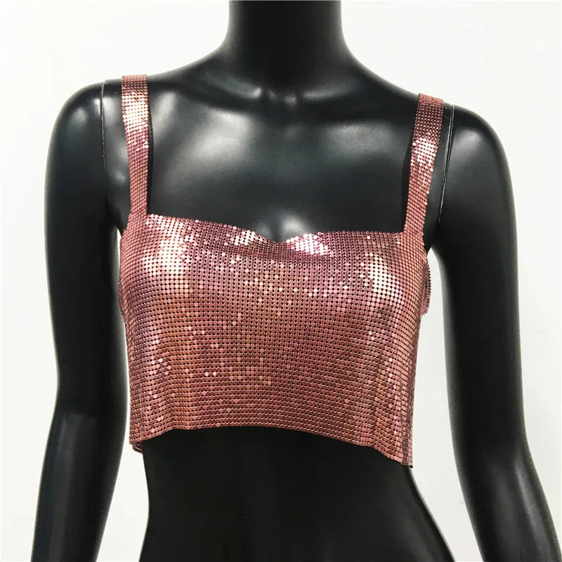Stylish see-through camisole cropped top for women