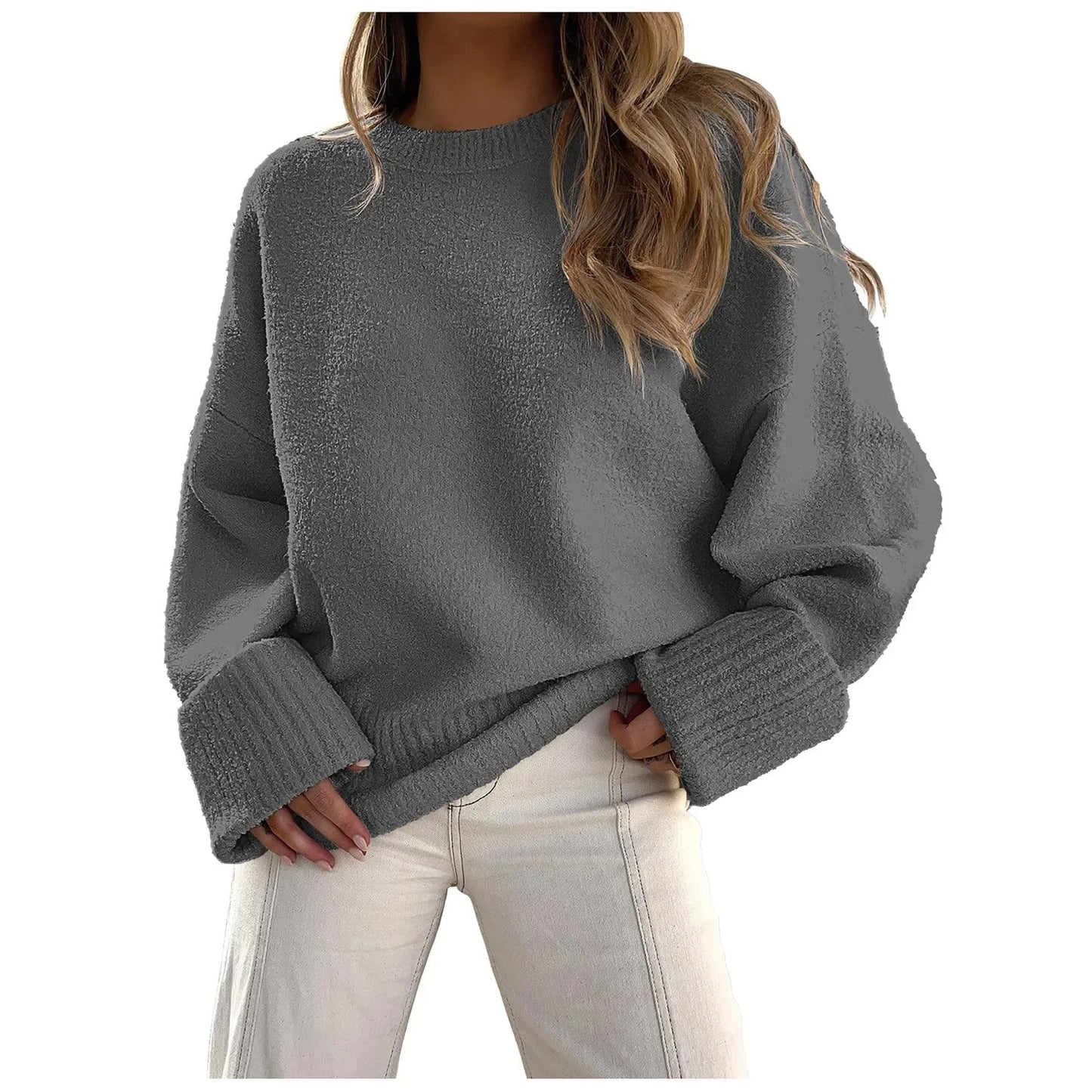 Oversized knit pullover for women