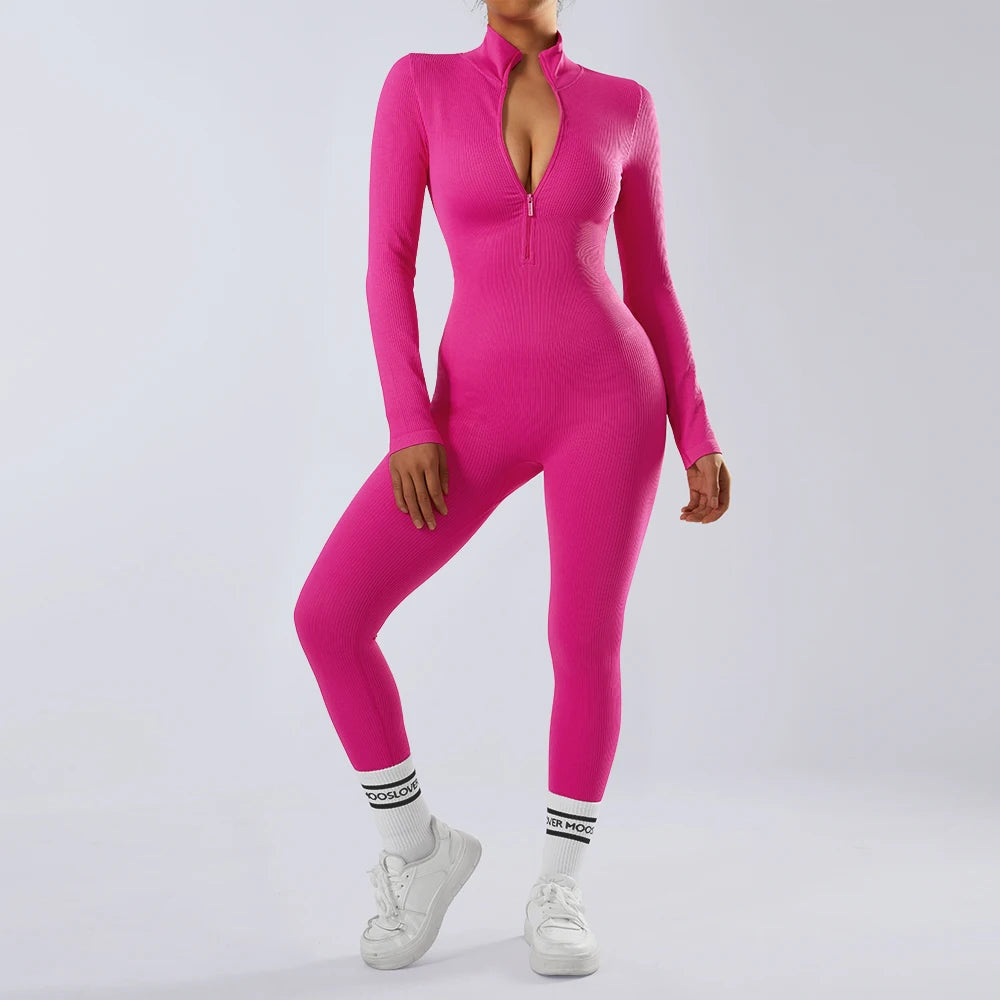Women's long-sleeve bodycon jumpsuit