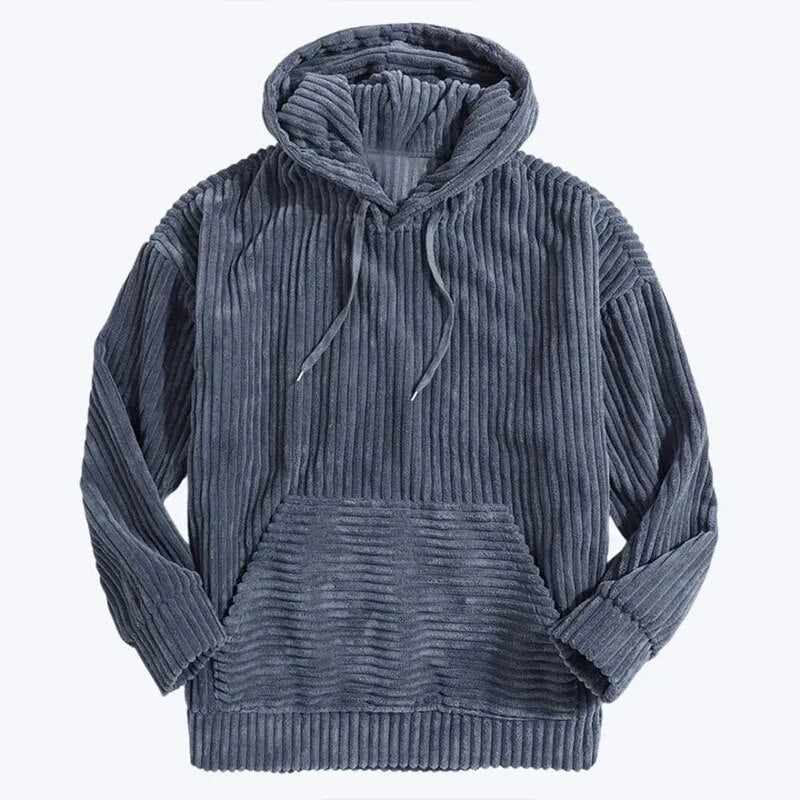 Women's thick velvet corduroy long-sleeve hoodie sweatshirt with pockets