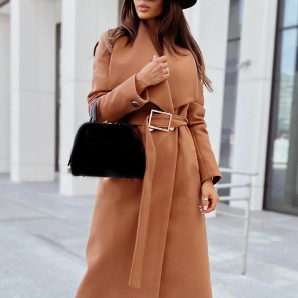 Women's thick tight wais winter overcoat