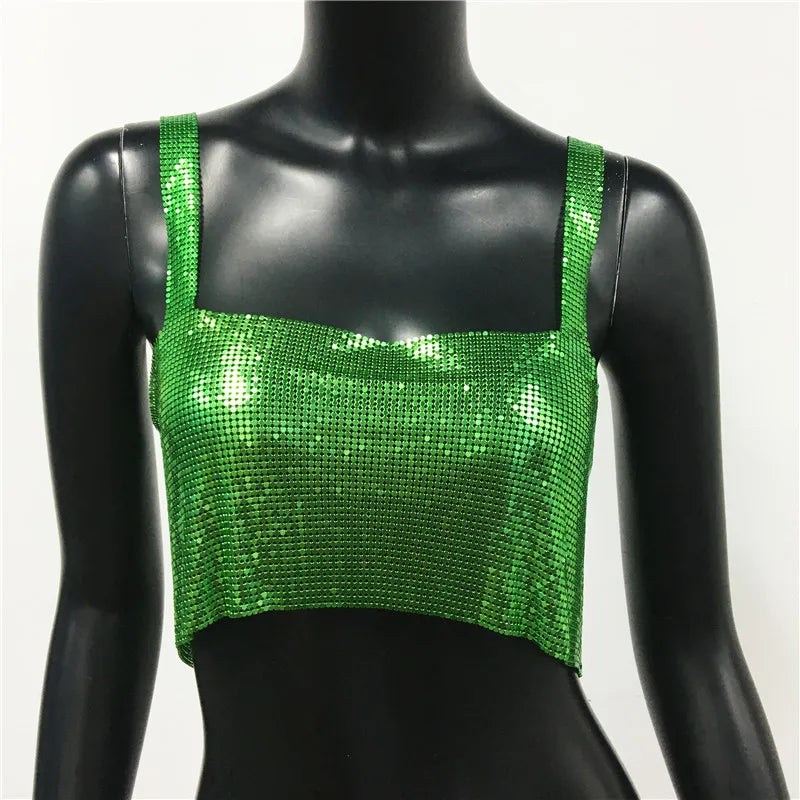 Stylish see-through camisole cropped top for women