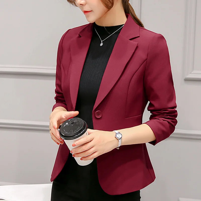 Women's slim fit spring suit jacket