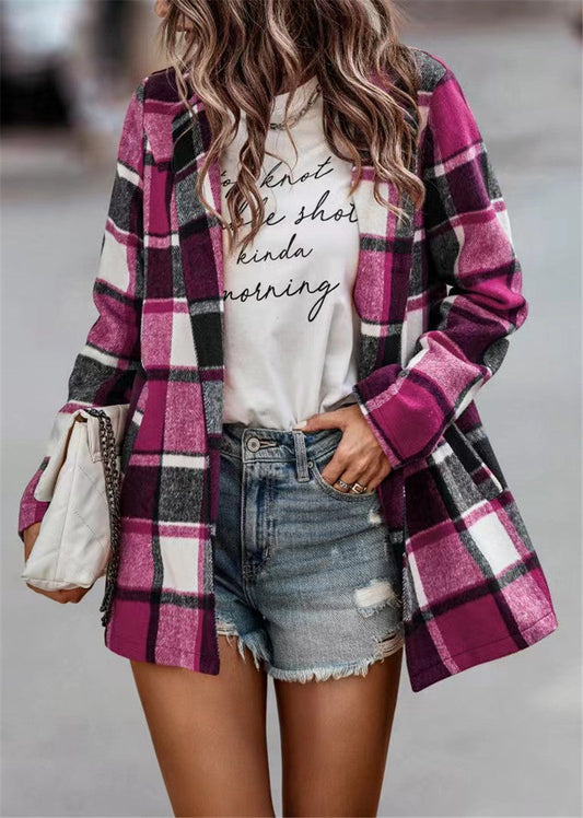 Plaid Patterned Classic Wool Coat