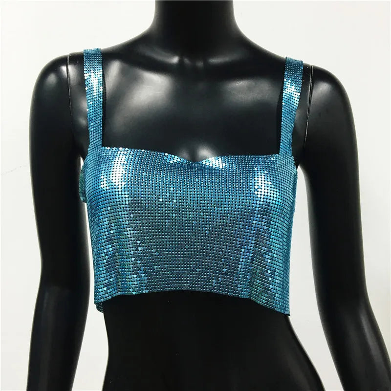 Stylish see-through camisole cropped top for women