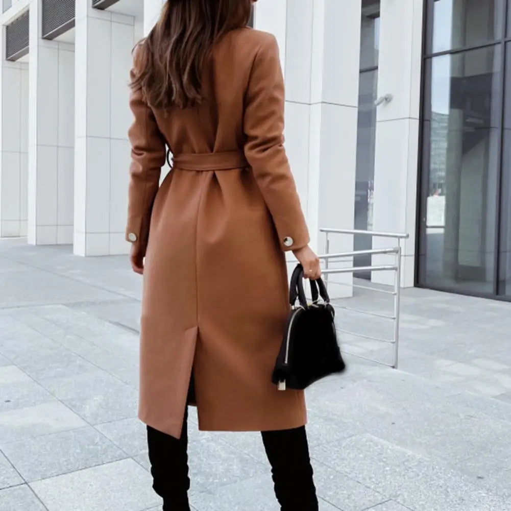 Women's thick tight wais winter overcoat