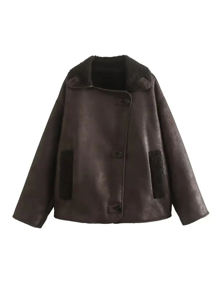 Women's thickened suede jacket
