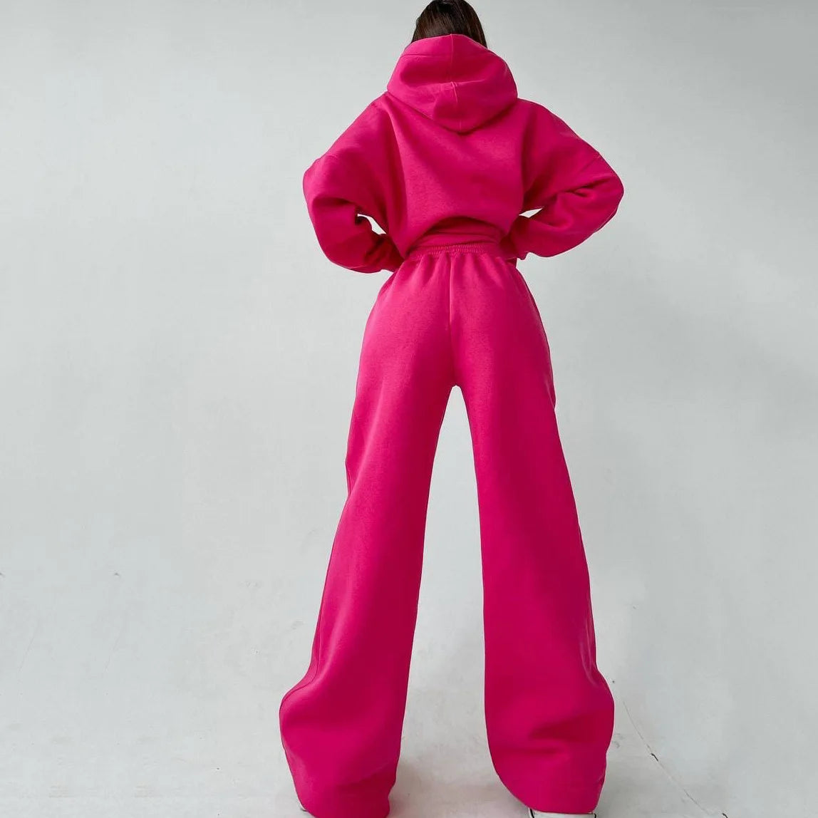 Women's casual loose hoodie sweatshirt and sweatpants set