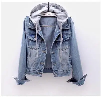 Women's denim hooded jacket